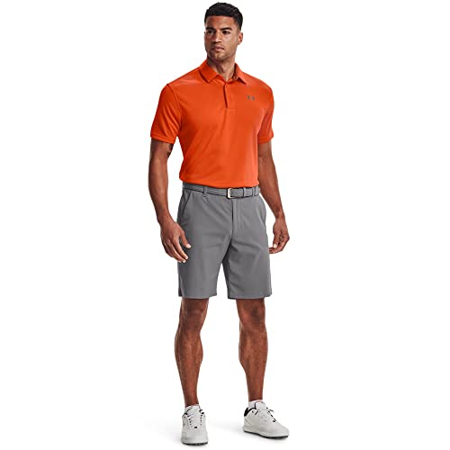 1290140 UNDER ARMOUR MEN'S TECH GOLF POLO SIZE LARGE ORANGE/GRAPHITE - Brand New