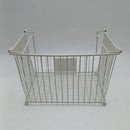 GENERIC STACKABLE WIRE BASKET WITH LABEL HOLDERS LENGTH 11 X 10 X 7 - WHITE - Like New