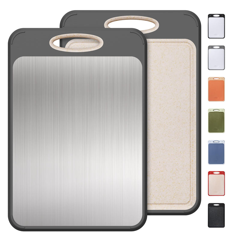 SOCISEN STAINLESS STEEL CUTTING BOARD, DOUBLE SIDED FOOD GRADE, MEDIUM SIZE - Like New