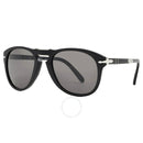 PERSOL MEN'S STEVE MCQUEEN AVIATOR - BLACK FRAME DARK GRAY LENSES, 54-21-140 3N - Like New