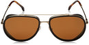 CARRERA GOLD ROUND BLACK FRAME BROWN GOLD LENS GOLD/BLACK/BROWN - Like New
