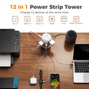 TESSAN Tower Surge Protector Power Strip 10 ft, Long Flat Extension Cord - Like New