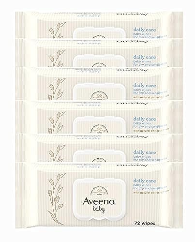 AVEENO Baby Daily Care Wipes, 72 Wipes, Each Pack, Pack of 6 (432 Total) - Brand New