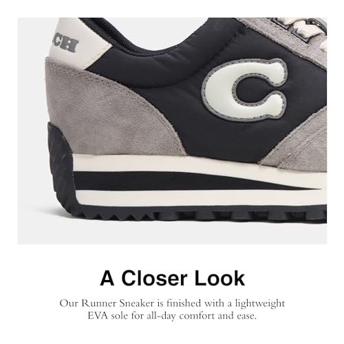 COACH WOMEN'S NON TECH ATHLETIC RUNNER SNEAKER SIZE: WOMEN 9 - BLACK/CHALK - Like New