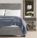 VINCE CAMUTO CLASSIC 100% BASKET WOVEN COTTON FULL/QUEEN BLANKET - DUSTY BLUE - Like New