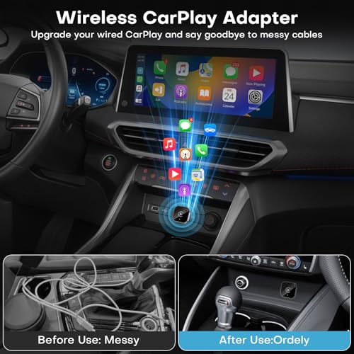 SHRANDI 2-IN-1 WIRELESS CARPLAY ANDROID AUTO ADAPTER WIRELESS DONGLE - BLACK - Like New