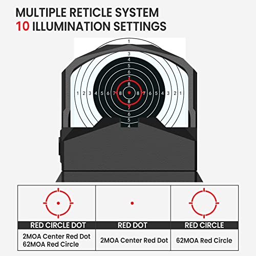 VOTATU PMD504-R MULTIPLE RETICLE RED DOT SIGHT - BLACK - Like New