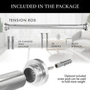 Meriville 1" Diameter Metal Spring Tension Rod, Adjustable Length 30" to 52" - Brand New