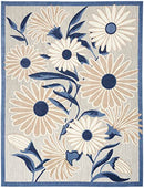 Nourison Home Aloha Blue Grey 3'6" x 5'6" Area Rug (4' x 6') - B0BRNXPH75 - Brand New