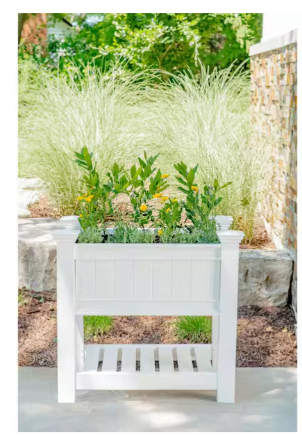 VITA CAMBRIDGE RAISED GARDEN BED 38 IN. L X 24 IN. W X 36 IN. H PLANTER - WHITE - Like New