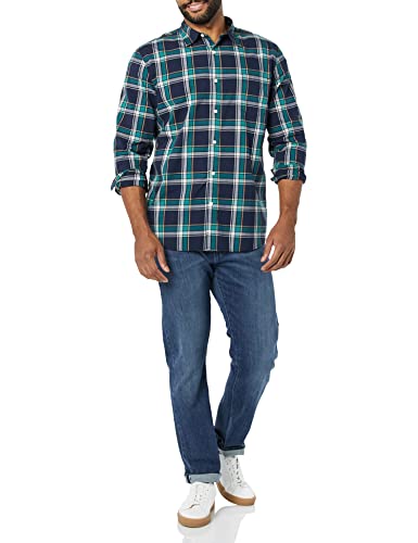 Amazon Essentials Men's Long Sleeve Slim Fit Stretch Poplin Shirt - Brand New