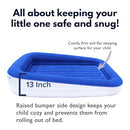 KING KOIL LUXURY TODDLER INFLATABLE CHILD AIRBED TRAVEL BED - BLUE/WHITE - Like New
