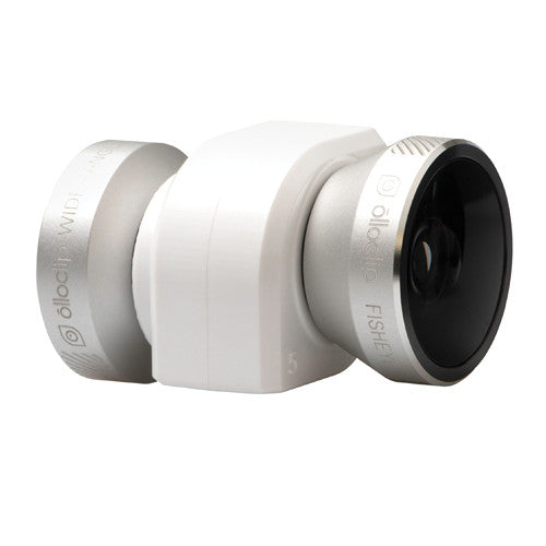 OLLOCLIP 4in1 clip on Lens for iPhone 5/5s - BLACK and SILVER - Like New