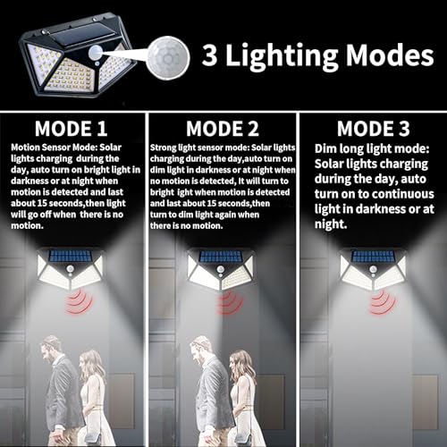 SUNSHINE STAR SOLAR LIGHTS OUTDOOR 100 LED 2 PACK SOLAR MOTION SENSOR - BLACK - Like New