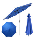 Outdoor Patio Umbrella with Push Button Tilt/Crank, Water 3A88LGBRLA9BLUV2-BLUE - Like New