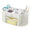 OFFICE DEPOT BRAND MESH OVAL DESK ORGANIZER, 4-1/8"H X 9-1/4"W X 4-1/3"D - WHITE - Like New