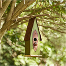 Glitzhome Bird Houses for Outside 13.25" H Distressed Green Solid Wood - Brand New
