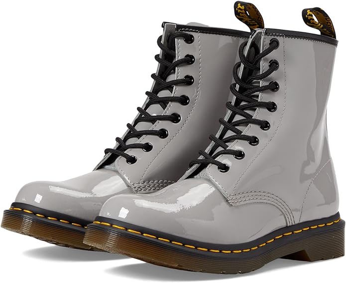 27635076 Dr. Martens Women 1460 W Patent Lamper Boot PATENT LAMPER ZINC GREY 11 Brand New