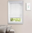 HOME DECORATORS COLLECTION WHITE CORDLESS FAUX WOOD BLINDS - WHITE - Like New
