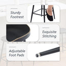 Counter Stools Set 3 Modern 24 inch Counter Height Black Faux Leather Barstools - Like New