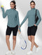 GGOV WOMEN'S GOLF POLO LONG SLEEVE WORKOUT - WOMEN M - XMIST BLUE - Brand New