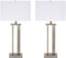 Ashley Aniela Minimalist Table Lamp - Set of 2 - 29.5" - Silver Finish New
