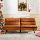 VYFIPT Futon Sofa Bed Couch 3” Memory Foam Faux Leather SF-BC534-CH - Brown - Like New