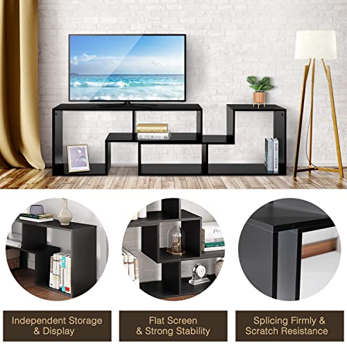 AKSG TV STAND FOR 55/65 INCH MODERN ENTERTAINMENT CENTER WITH STORAGE SHELVES - Like New