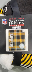 PEGASUS PITTSBURGH STEELERS PEGASUS 50" X 60" PLAYMAKER PLAID ULTRA COZY - Brand New