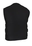 TEAM43002CMJ True Element Mens SWAT Team Style Leather Motorcycle Vest - Black - Brand New
