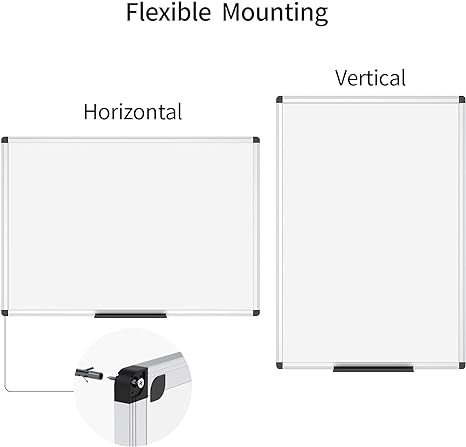 VIZ-PRO Magnetic Dry Erase Board, 36 X 24 Inches WB3624L - SILVER - Like New