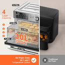 KITCHEN IN THE BOX 32QT EXTRA LARGE AIR FRYER TOASTER OVEN COMBO AF30N - SILVER - Like New