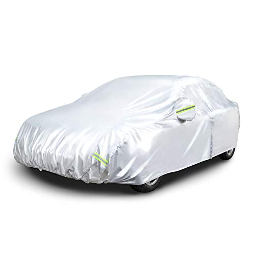 AMAZON BASICS WEATHERPROOF CAR COVER 150D OXFORD UP TO 170" DS-CC04 - SILVER - Like New