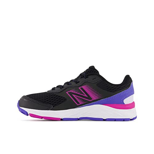 NEW BALANCE KIDS' 680 V6 LACE-UP BLACK/MAGENTA POP/AURA SIZE 11 LITTLE KIDS - Like New