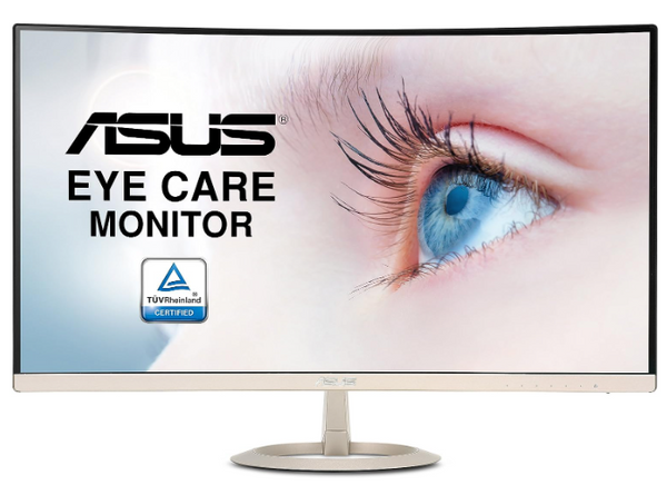 ASUS Curved 27" Full HD 1080 Monitor VZ27VQ Icicle Gold/Black Like New