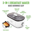 GreenLife 3-in-1 Breakfast Maker Station, Ceramic Nonstick Dual Griddles - Like New
