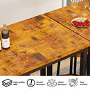 AWQM Bar Table and Chairs Set Industrial Counter Height Pub Table 5 Pieces - Like New