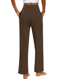 HUUKEAY 3 WOMEN'S LOUNGE PANTS, WIDE LEG, 3 Pack, Black, Brown, Khaki, XL - Brand New