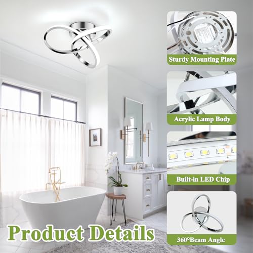 KONDRAS ACRYLIC MODERN HALLWAY LIGHT FOR CEILING 2400LM BRIGHT LED LIGHT FIXTURE - Like New