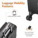 AMAZON BASICS 20" LUGGAGE SOFTSIDE SUITCASE TSA LOCK 8 SPINNER WHEELS - BLACK - Brand New
