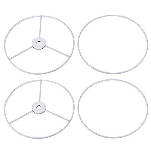 UXCELL LAMP SHADE RING 150MM DIA LAMPSHADE HOLDER FRAME CONNECTING LAMP - WHITE - Like New