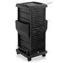 SALONITURE PREMIUM LOCKING ROLLING TROLLEY CART POCKETS 15L X 16.5W X 34H  BLACK - Like New