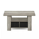 11158GYW FURINNO ANDREY COFFEE TABLE WITH BIN DRAWER FRENCH OAK GRAY/BLACK - Like New