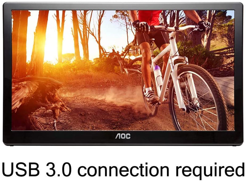 AOC 15.6" Ultra Slim HD USB 3.0 Portable LED Monitor E1659FWU - Scratch & Dent