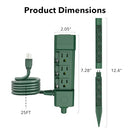 BN-LINK 25FT OUTDOOR EXTENSION CORD WATERPROOF 6 OUTLETS CP-UY17-6 - GREEN - Like New