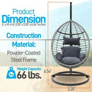 SERENELIFE WICKER RATTAN SWING CHAIR - BLACK/GRAY - Like New