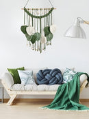 HYOATREA Boho Wall Hanging Leaves Bohemian Tapestry Handmade Woven Wall Art - Brand New