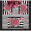 Altoona Geometric Paper Placemats 24/pack Ner Black/White Stripe Rectangle - Brand New