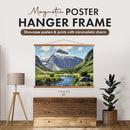 Travelization Magnetic Poster Hanger 24” Poster Frame Magnets Teak Wood - Brand New