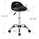 Yaheetech Adjustable Rolling Swivel Salon Stool with Backrest, Black - Brand New